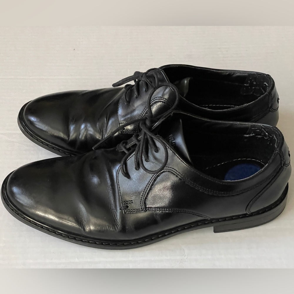 Nunnbush Black Leather Oxford Dress Shoes Comfort Gel Lace Up Men's Size 9